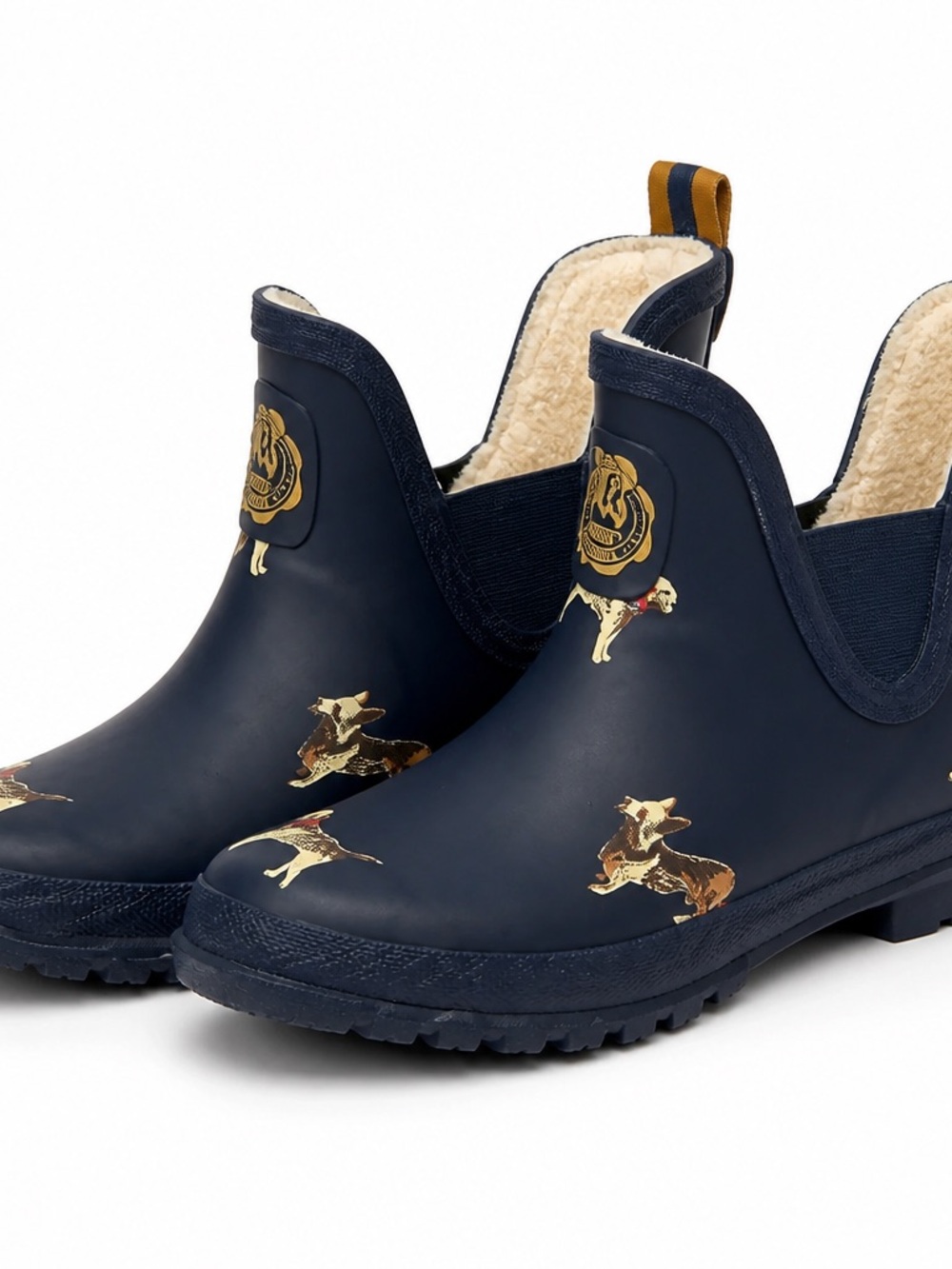 Joules Navy Dog Print Waterproof Pet Rain Boots